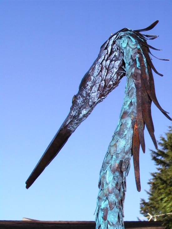 Copper Sculpture Solitary Blue